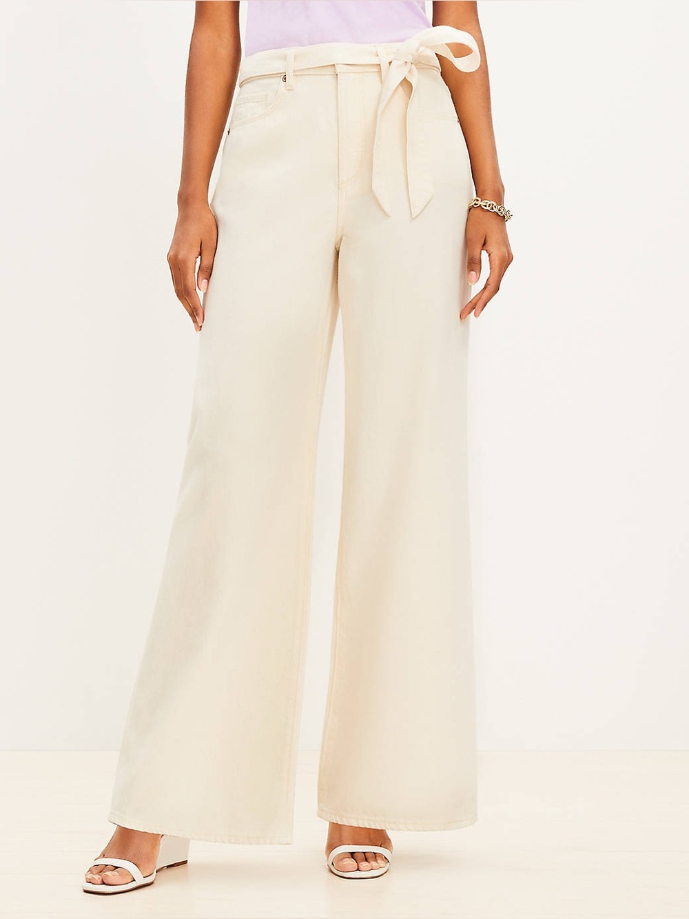 Loft ~ Palazzo Wide Leg Pants ~Removable Belt ~ Size 29 (8) ~ NWT